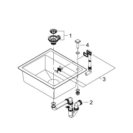 GROHE 31651AP0 - Évier composite K700 560 × 510 mm noir