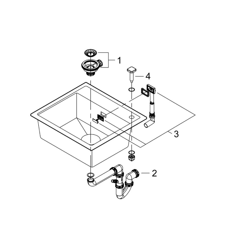 GROHE 31651AP0 - Évier composite K700 560 × 510 mm noir