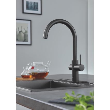 GROHE 31651AP0 - Évier de cuisine K700 560 × 510 mm en granit noir