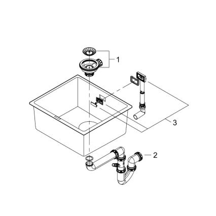 GROHE 31653AP0 - Évier composite K700U 457 × 406 mm noir