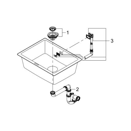 GROHE 31655AP0 - Évier K700U 610 × 460 mm, pierre noire/noir