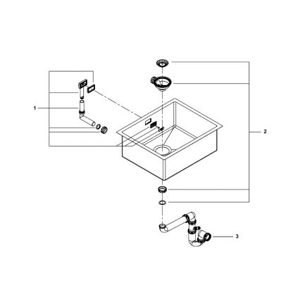 GROHE 31726SD0 - Évier de cuisine K700 550 × 450 mm en acier inoxydable