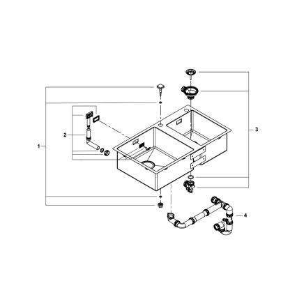 GROHE 31855SD0 - Évier de cuisine K700 860 × 500 mm en acier inoxydable