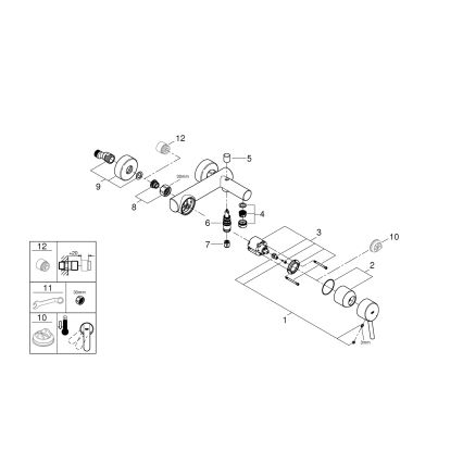 GROHE 32211001 - Mitigeur de baignoire CONCETTO DN 15 chromé brillant