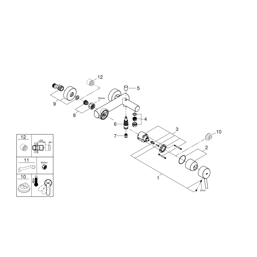 GROHE 32211001 - Mitigeur de baignoire CONCETTO DN 15 chromé brillant