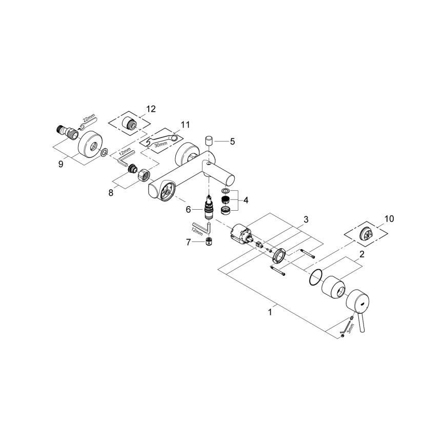 GROHE 32211001 - Mitigeur de baignoire CONCETTO DN 15 chromé brillant