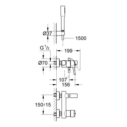 GROHE 32212001 - Mitigeur de baignoire CONCETTO chromé brillant