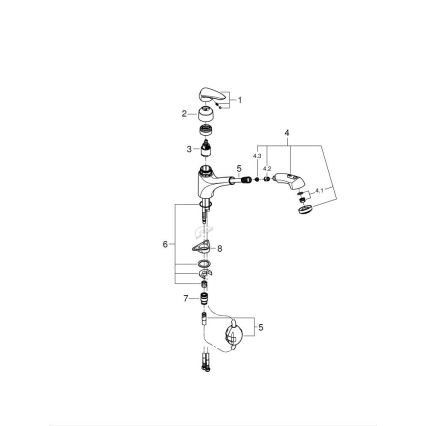 GROHE 32257001 - Mitigeur d'évier EURODISC chromé brillant
