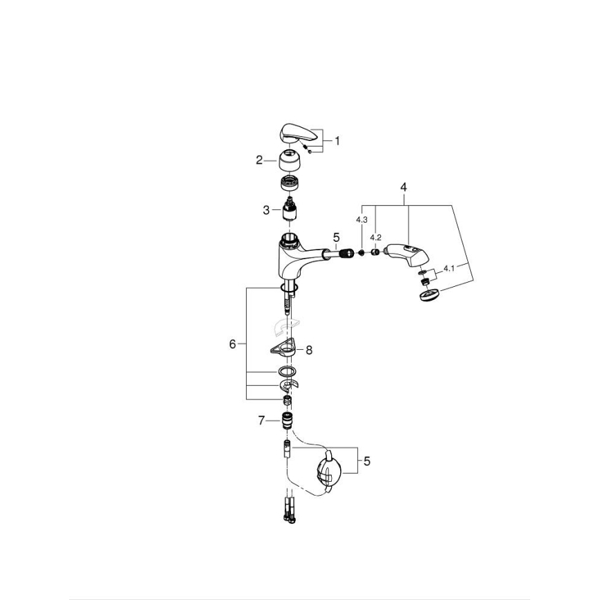GROHE 32257001 - Mitigeur d'évier EURODISC chromé brillant