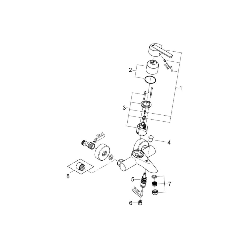 GROHE 32269000 - Mitigeur de baignoire FEEL DN 15 chrome brillant
