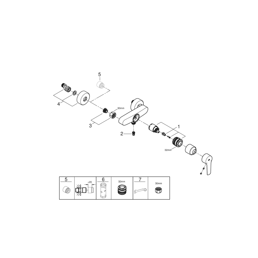 GROHE 322792432 - Mitigeur de douche START DN 15 noir