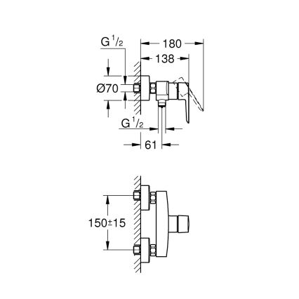 GROHE 322792432 - Mitigeur de douche START DN 15 noir