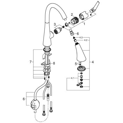 GROHE 32294002 - Mitigeur pour évier ZEDRA 401 mm chrome poli