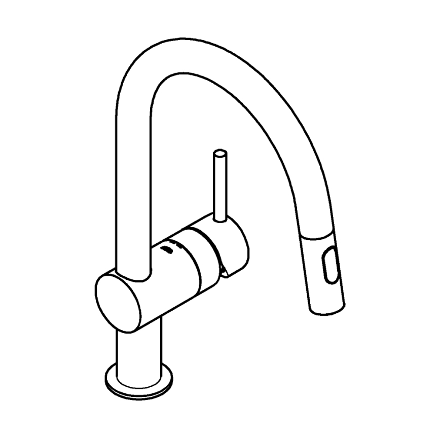 GROHE 32321002 - Mitigeur d'évier A, chrome poli