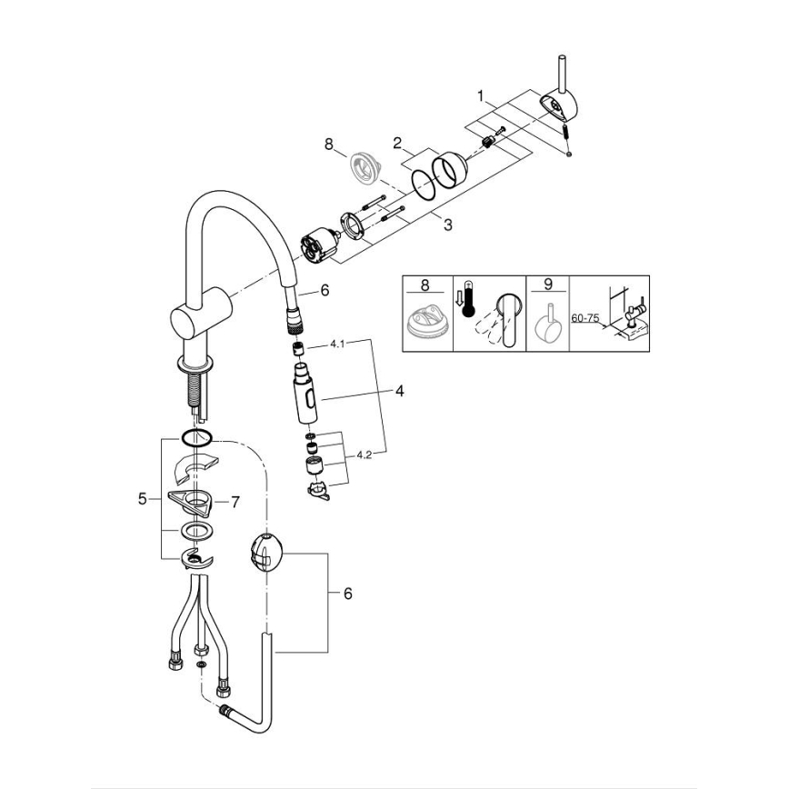 GROHE 32321002 - Mitigeur d'évier A, chrome poli