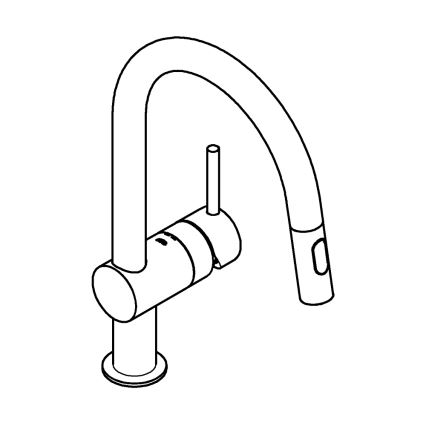 GROHE 32321002 - Mitigeur d'évier A, chrome poli