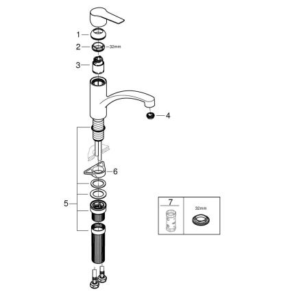 GROHE 324412432 - Mitigeur d'évier START 184 mm noir