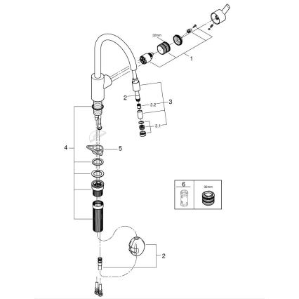 GROHE 32671002 - Mitigeur d'évier FEEL, chrome brillant
