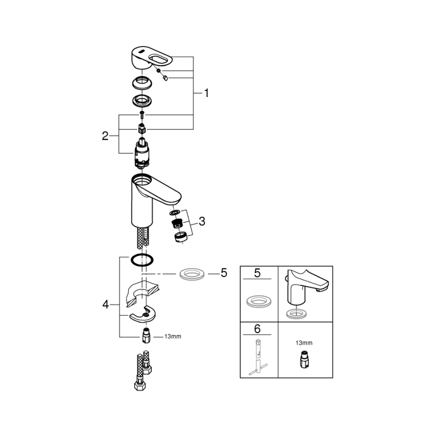 GROHE 32854000 - Mitigeur de lavabo BAULOOP, chrome brillant