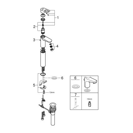 GROHE 32856000 - Mitigeur pour lavabo BAULOOP 12” chromé brillant