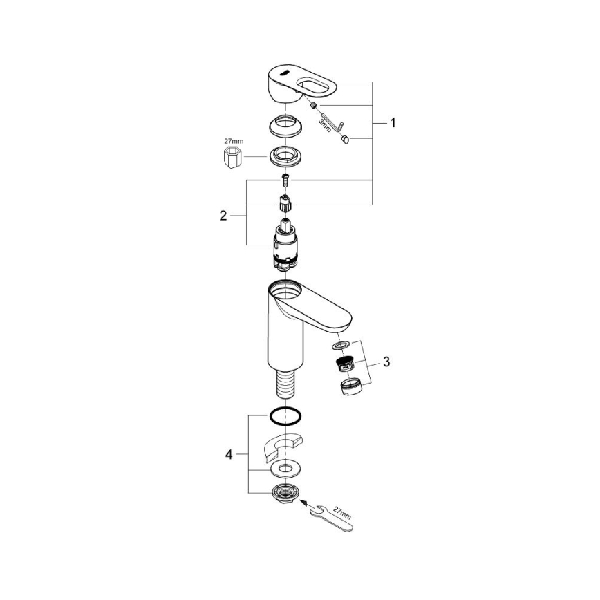 GROHE 32857000 - Vanne d'arrêt BAULOOP DN 15, chrome brillant