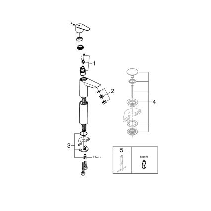 GROHE 32860001 - Mitigeur pour lavabo BAUEDGE 304 mm, chrome brillant