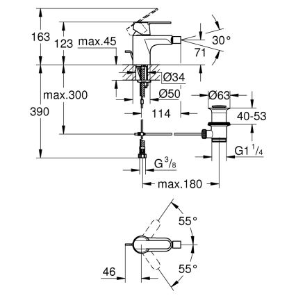GROHE 32885000 - Mitigeur de bidet GET DN 15, chrome brillant