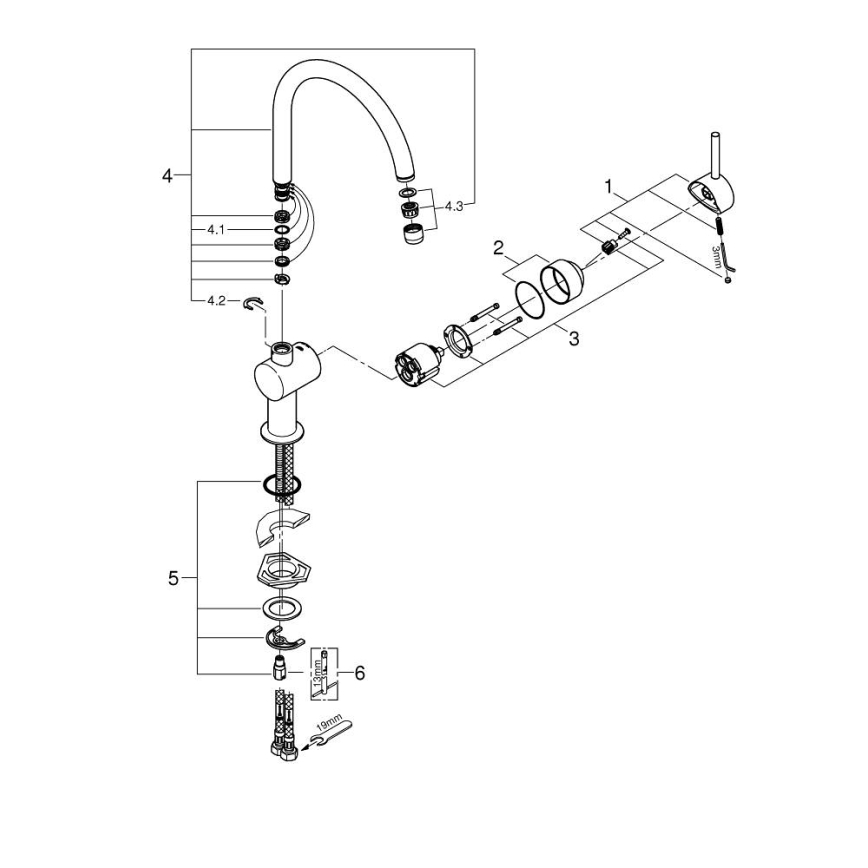 GROHE 32917GN0 - Mitigeur d'évier A doré