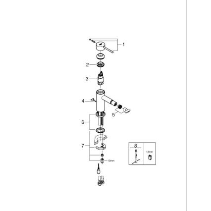 GROHE 32934001 - Mitigeur pour bidet ESSENCE DN 15 chromé brillant