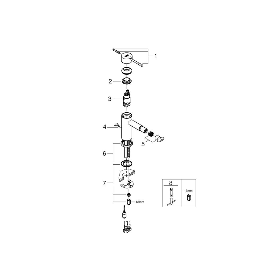 GROHE 32934001 - Mitigeur pour bidet ESSENCE DN 15 chromé brillant