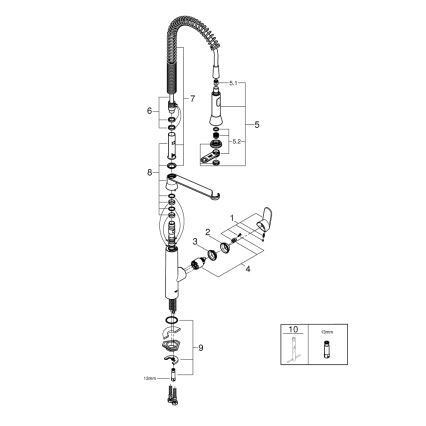 GROHE 32950000 - Mitigeur d'évier K7, chrome brillant