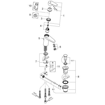 GROHE 33177002 - Mitigeur pour lavabo EURODISC COSMOPOLITAN DN 15, chrome brillant