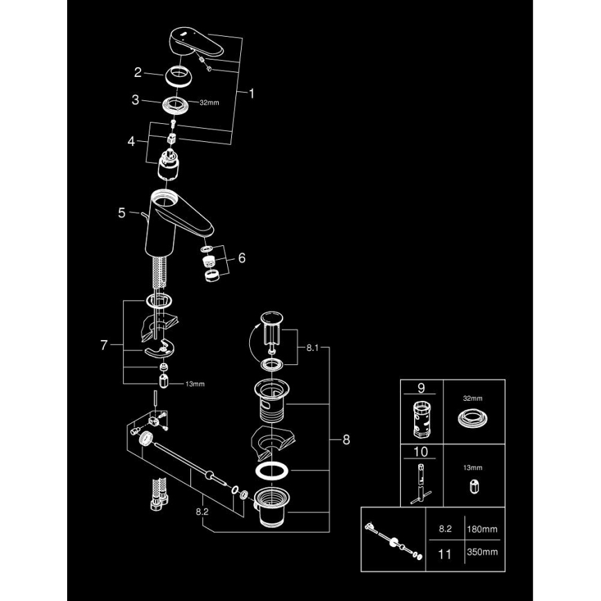 GROHE 3319020E - Mitigeur de lavabo EURODISC COSMOPOLITAN taille S chrome