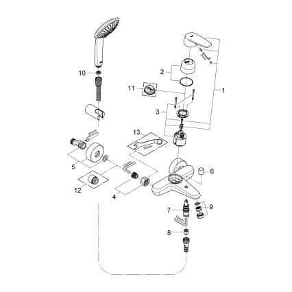 GROHE 33395002 - Mitigeur de baignoire EURODISC COSMOPOLITAN, chrome poli