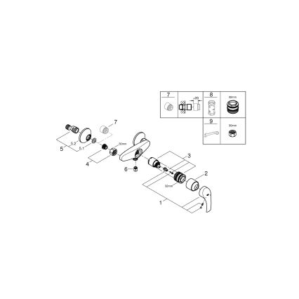 GROHE 33555002 - Mitigeur de douche EUROSMART DN 15 chromé brillant