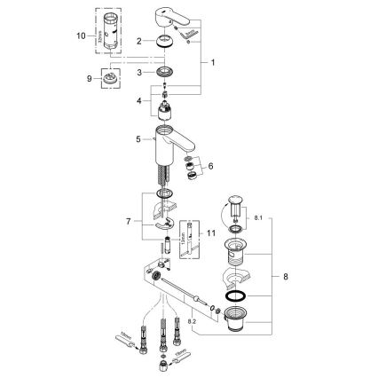 GROHE 33561002 - Mitigeur de lavabo EUROSTYLE COSMOPOLITAN DN 15 chromé brillant