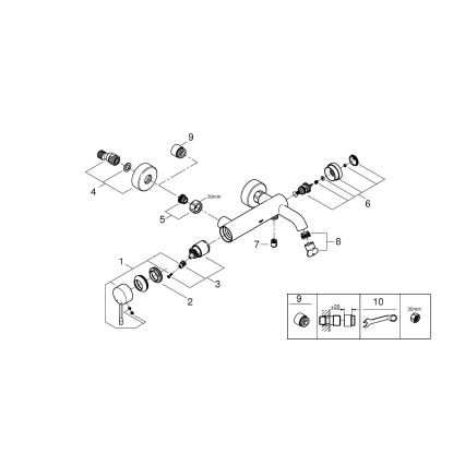 GROHE 33624AL1 - Mitigeur de baignoire ESSENCE 193 mm Graphite