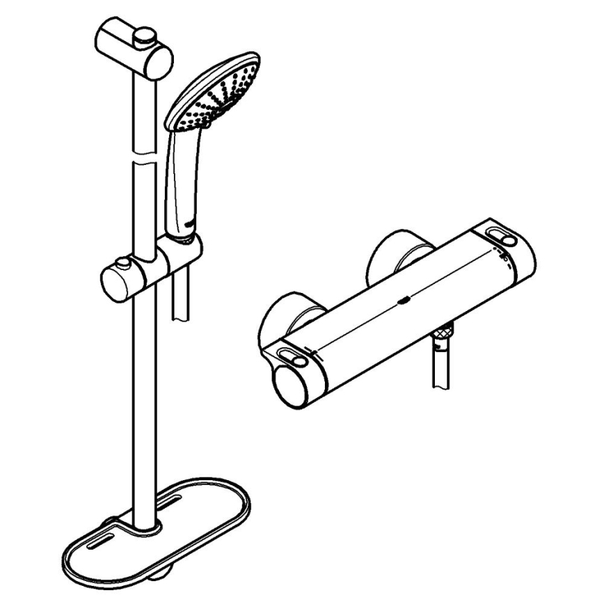 GROHE 34195001 - Mitigeur thermostatique GROHTHERM 2000 avec ensemble EUPHORIA 110 chromé