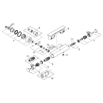 GROHE 34469001 - Mitigeur thermostatique de douche GROHTHERM 2000 DN 15 chromé