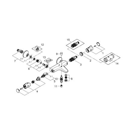 GROHE 34567000 - Mitigeur thermostatique pour baignoire GROHTHERM 800 DN 15, chrome poli