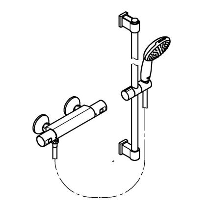 GROHE 345972431 -Mitigeur thermostatique de douche PRECISION START 12” 60 cm noir