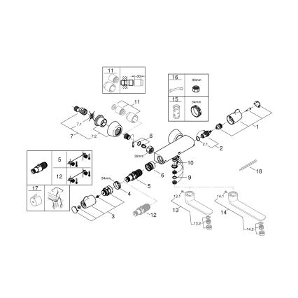 GROHE 34666000 - Mitigeur thermostatique médical DN 15, chromé brillant