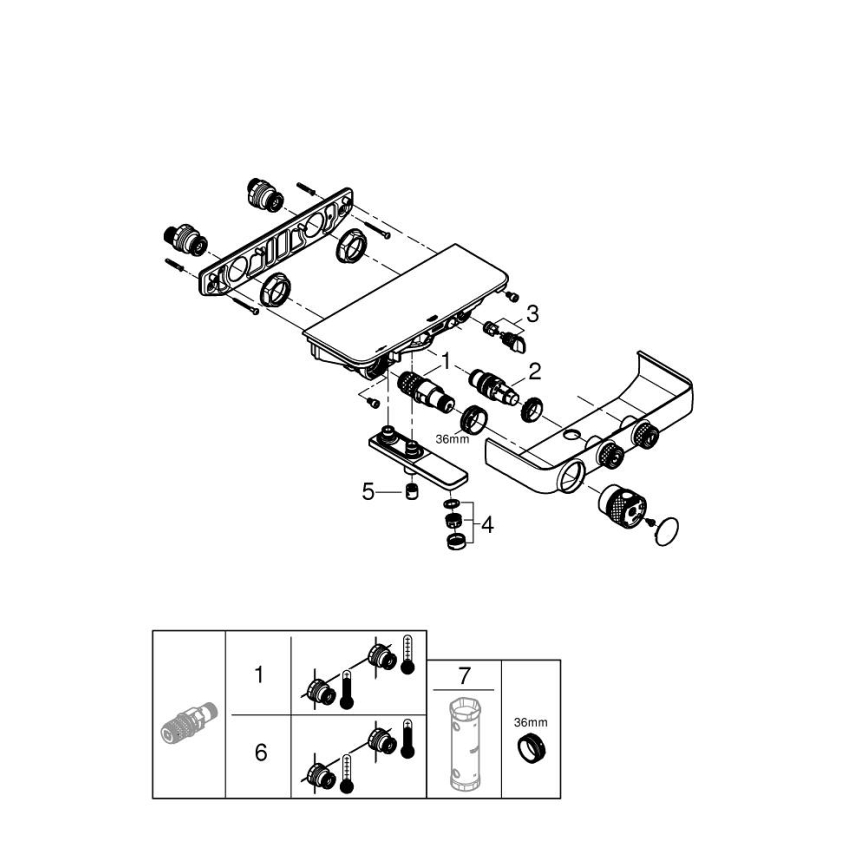 GROHE 34718000 - Mitigeur thermostatique pour baignoire GROHTHERM SMARTCONTROL 12” chromé