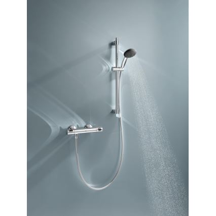 GROHE 34800001 - Ensemble de douche avec mitigeur thermostatique PRECISION FLOW 600 mm, chrome brillant