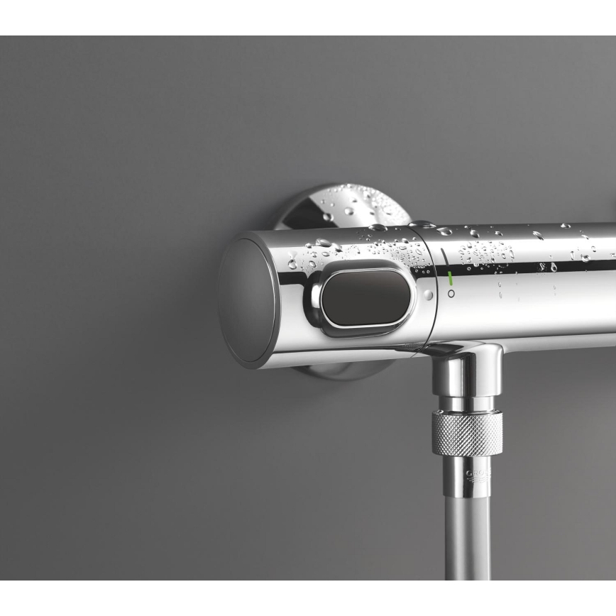 GROHE 34800001 - Ensemble de douche avec mitigeur thermostatique PRECISION FLOW 600 mm, chrome brillant