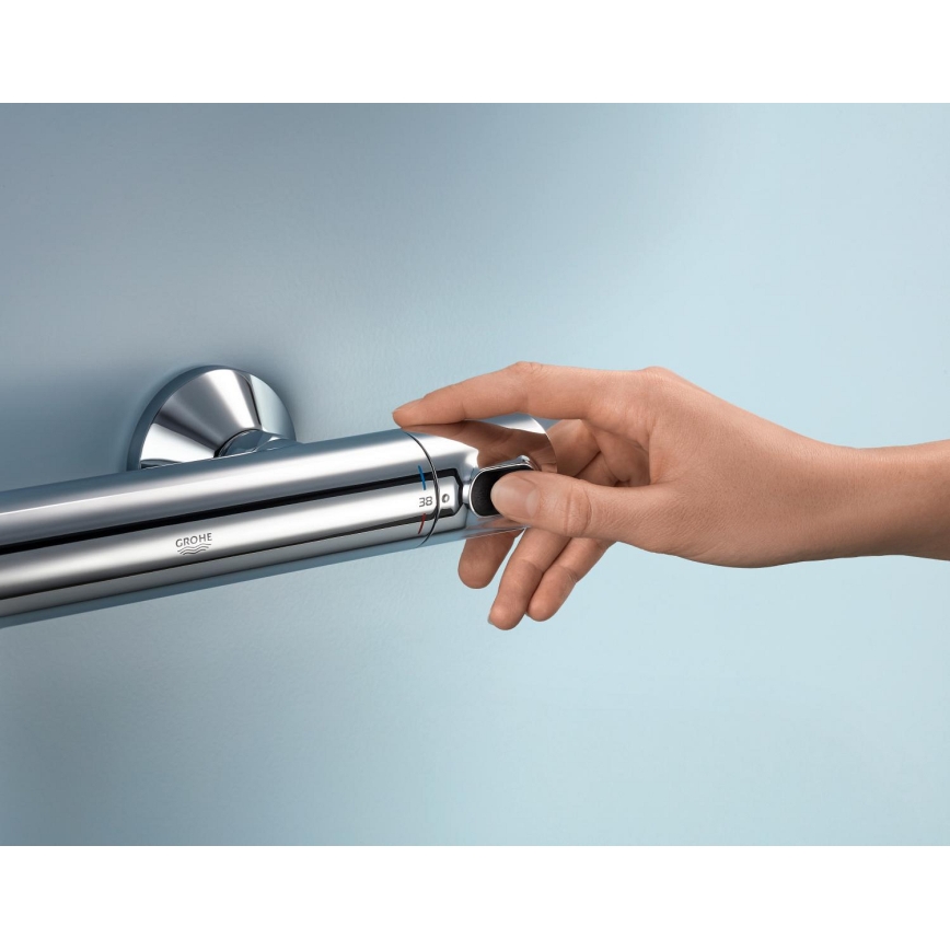 GROHE 34805001 - Ensemble de douche avec mitigeur thermostatique PRECISION FLOW DN 15, finition chrome brillant