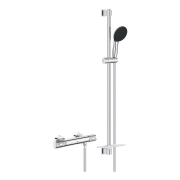 GROHE 34853001 - Ensemble de douche avec mitigeur thermostatique PRECISION FEEL+ 90 cm, fini chromé brillant