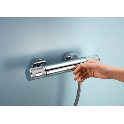 GROHE 34853001 - Mitigeur thermostatique de douche PRECISION FEEL + ensemble de douche 90 cm chrome