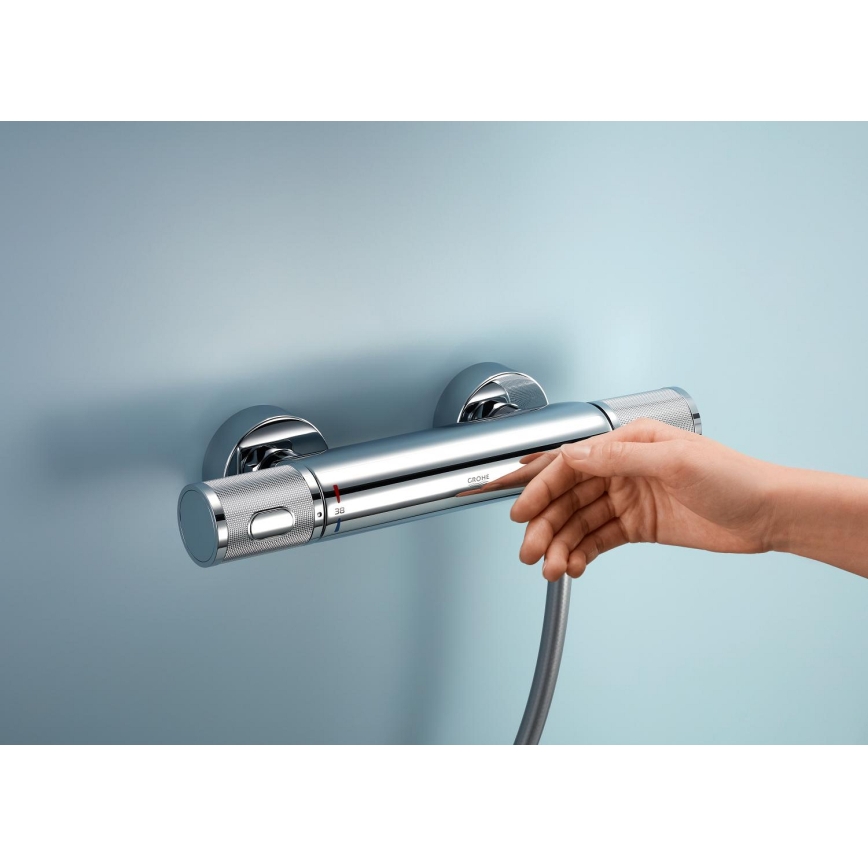 GROHE 34853001 - Mitigeur thermostatique de douche PRECISION FEEL + ensemble de douche 90 cm chrome