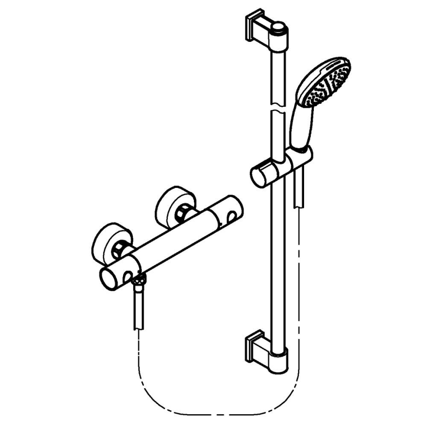GROHE 34857000 - Ensemble de douche avec mitigeur thermostatique PRECISION GET 12” finition chrome brillant